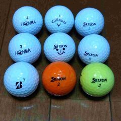 中古ゴルフボール①　SRIXON、ホンマ、Callawayなど計9球の画像