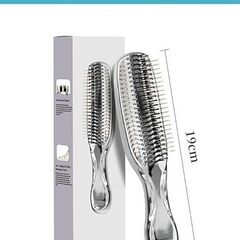 Kufany ヘアブラシ くし ウェットブラシ ブラシ ミニ ブロードライコームブローブラシ スタイリング ヘアケアブラシ くし 髪の毛 サラサラ 乾湿両用 ス抜け髪予防 絡まない 美髪 静電気防止ヘアブラシ 縮れを減らす サラツヤ 髪質改善 ギフト 女性 誕生日プレゼント女性 シルバーの画像