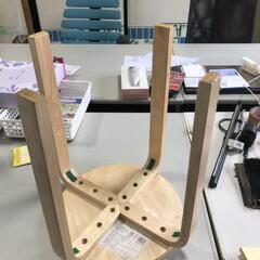 【松本市引き取り限定】菊屋(株)木製丸椅子ナチュラルの画像