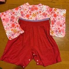 美品☆80サイズ袴（ロンパース）の画像