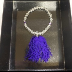 数珠（念珠）上白切子・紫水晶 二天 仕立人絹松房 女性用1蓮●お...