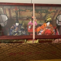 雛人形　親王飾　ガラスケース　ライト　オルゴール付きの画像
