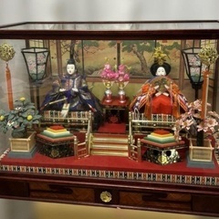雛人形　親王飾　ガラスケース　ライト　オルゴール付き