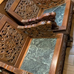 🉐中国高級応接セット　
一時値下げ中　座面は大理石使用　骨董　美術　貴重　　の画像