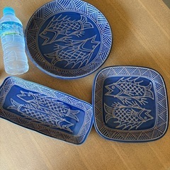 中古　　魚柄皿　3点