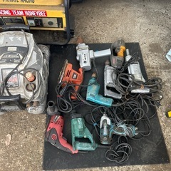 コンプレッサー3台 サブタンク ガソリン発電機 ホイールバランサー