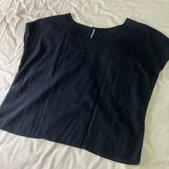 ネイビー フロントタック ノースリーブシャツの画像