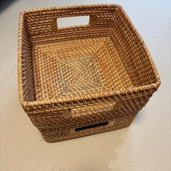 無印良品　重なるラタン角型バスケット・中