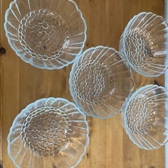 ガラス素麺鉢　5個セット　中古の画像