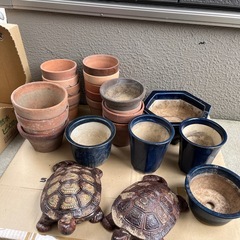 植木鉢　亀置物　いろいろ好きなもの5点