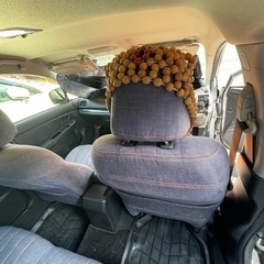 夏用車シートカバー素材は木目の画像
