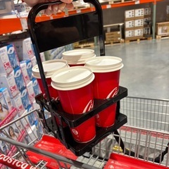 コストコに最適！　ドリンクホルダー　4本用　新品　グリーンの画像