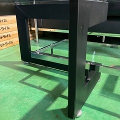【アルテジャパン/ブランド家具】センターテーブル　ローテーブル　ガラステーブル　黒　ブラック　シルバー　モダン　オシャレ　おしゃれ【横122縦60高38】の画像