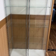 2台　IKEA イケア　デトルフ　ガラスケース　コレクションケース　