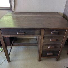木製デスク ビンテージ系