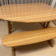 飛騨産業HIDAバゲットシリーズ　テーブル（天板シート付き）&ベンチ