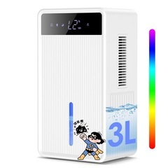 【新品✨】除湿機 3L大容量タンク LED表示画面 ダブルぺルチ...