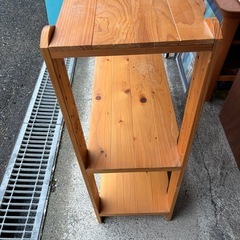 ２段木製ラック　ナチュラルの画像