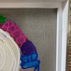 カラフルなフクロウのオイルペイントアート作品の画像