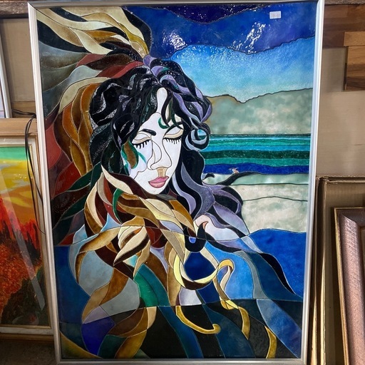 ステンドグラス　ハンドメイド　額付き