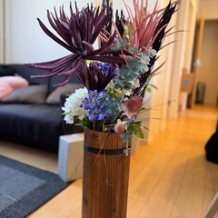 造花インテリア（木製ベース／和風・洋風ミックス）
