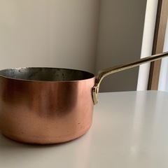 18cm 銅製　深鍋　片手鍋　フランスアンティーク
