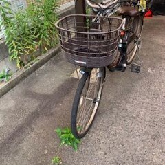 電動自転車　前後かご付き