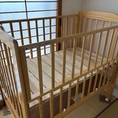美品】カトージ ベビーベッド ハイシート【内寸：70×120cm (まめ