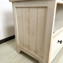 アンティーク調シャビーホワイト 収納ケース　テレビ台の画像