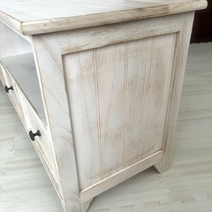 アンティーク調シャビーホワイト 収納ケース　テレビ台の画像