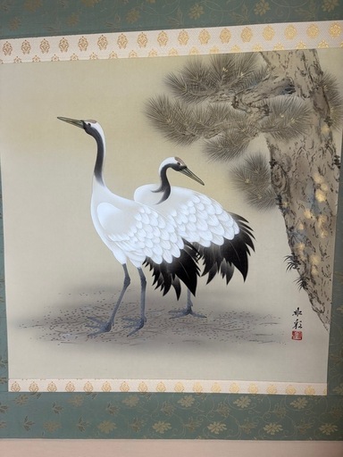 夫婦鶴日本画掛け軸(美品) (さんじゅうろう) 牛久のその他の中古
