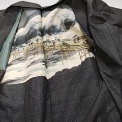 男性用大島紬のアンサンブルセットの画像