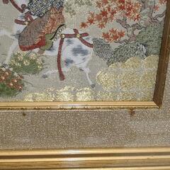 0622-030 京都 長嶋成織物 西陣織刺繍画　平安絵巻の画像