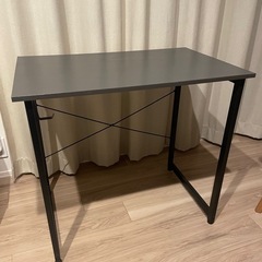 シンプルデスク　グレー木目