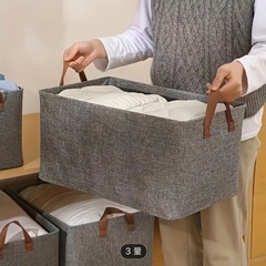 折りたたみ収納バスケット　スチールフレームありの画像
