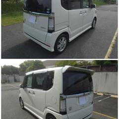 平成 24 年式 ／ ホンダ ／ NーBOX カスタム ／ G Lパッケージ ／ 無事故 ／ 禁煙車 ／ 純正 エアロパーツ ／ アルミホイール ／ 左パワースライドドア ／ スマートキー 2本あり ／ 純正ナビ ／ フルセグテレビ（ 走行中視聴可能 ）／ ＥＴＣ ／ 最高級 スパークプラグ／ ワコーズ エンジンオイル など 交換 ／ 車内 清掃済み ／ 車検 09/01の画像