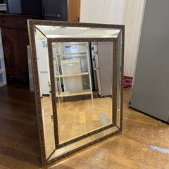 高級家具!!  大型ミラー 鏡 輸入家具 ヴィンテージ加工 
