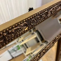 高級家具!!  大型ミラー 鏡 輸入家具 ヴィンテージ加工 の画像