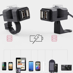 バイク スクーター用 スマホ充電 USB 増設 防水 2ポートの画像