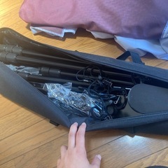 撮影道具一式　グリーンバック、LED照明の画像