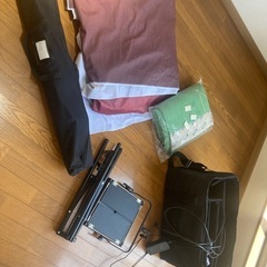 撮影道具一式　グリーンバック、LED照明