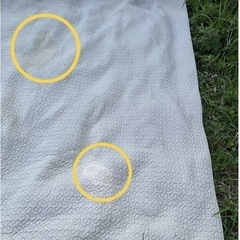 ラグ　マット　 実測縦255✖️横200cm   綿100%   グレー   複数シミや色抜け有  中国製  の画像