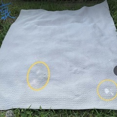 ラグ　マット　 実測縦255✖️横200cm   綿100%   グレー   複数シミや色抜け有  中国製  の画像