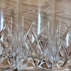 カットグラス　ガラス製　6個　セット　まとめ売り　中古　飲食店　業務用　お酒　グラス　コップの画像