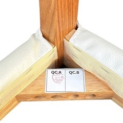 【美品】 IDC大塚家具 ダイニングチェア オーク材 座面PVC 北欧スタイル 2脚セットの画像