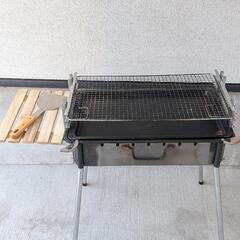 【再投稿】BBQコンロ、ヘラ、炭、トング、キャリーバッグ