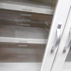 ミニ食器棚 ホワイト 白 幅58.5x奥行29x高さ42.5cm キッチン収納棚 苫小牧西店の画像