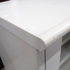 ミニ食器棚 ホワイト 白 幅58.5x奥行29x高さ42.5cm キッチン収納棚 苫小牧西店の画像