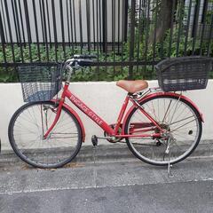 27インチ ギア付き 自転車 カゴ付き