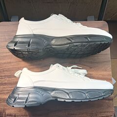 新品 24cm レディース スニーカー ホワイト 厚底 シューズ【2000-419-S】の画像